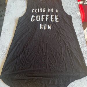 Black Sleeveless Graphic Tank Top